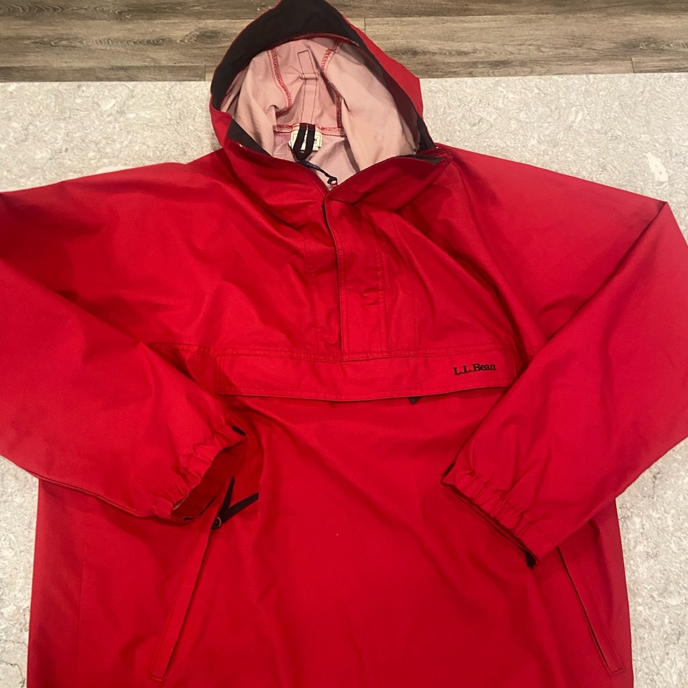 L.L. Bean Vintage Bright Red Anorak Jacket-XL